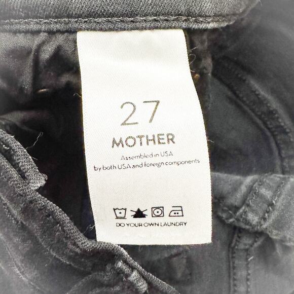 Mother Insider Crop Step Fray Not Guilty Black Denim Jeans Raw Hem Size 27 - Picture 9 of 10